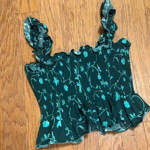 Hill House The Paz Top | Emerald Botanical | Size XL